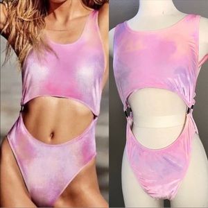 VS PINK Mermaid Velvet Cut Out One Piece Swimsuit